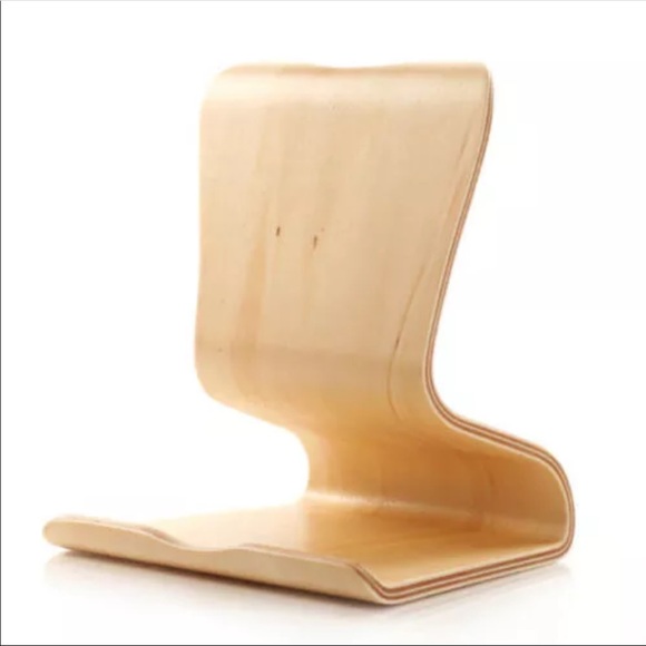 Bamboo iPad Stand Cradle Charger Holder | Wood Docking Station - Picture 2 of 6